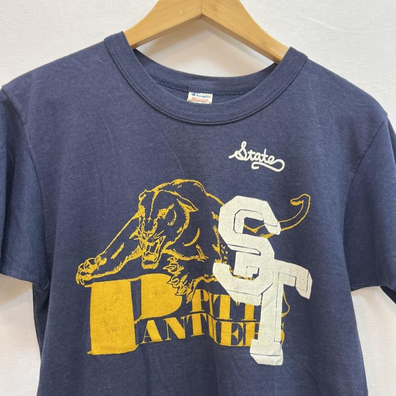 チャンピオン Champion Tシャツ 半袖 80s USA製 トリコタグ パンサー ヴィンテージ Tシャツ M 紺 / ネイビー / navy メンズ USED 古着 中古 50160067