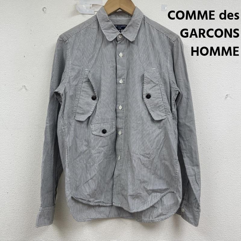 コムデギャルソンオム COMME des GARCONS HOMME シャツ、ブラウス 長袖 日本製 ストライプ 柄 長袖 シャツ ht-b035 XS 灰 / グレー / gray メンズ USED 古着 中古 50160107