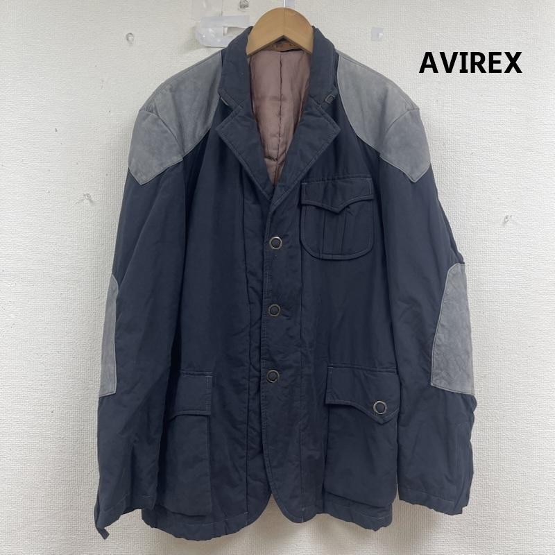 アヴィレックス AVIREX ジャケット、上着 ジャンパー、ブルゾン ジップ アップ 肩 肘 切り替え ジャケット アウター 6142087 黒 / ブラック / black メンズ USED 古着 中古 50160111