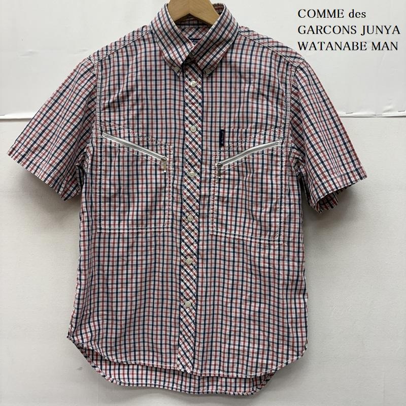 ジュンヤワタナベマン JUNYA WATANABE MAN シャツ、ブラウス 半袖 06ss Ben herman ジッパー ポケット パッカリング チェック 半袖 シャツ WQ-B037 XS 白 / ホワイト / white X 赤 / レッド / red X 青 / ブルー / blue メンズ USED 古着 中古 50160112