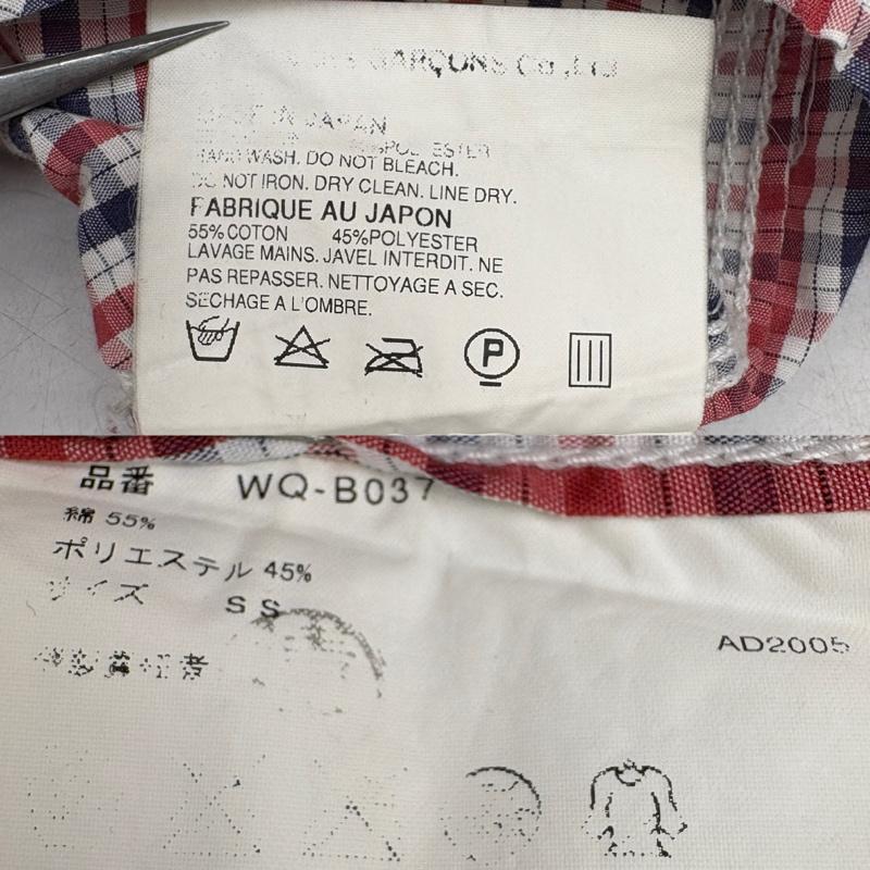 ジュンヤワタナベマン JUNYA WATANABE MAN シャツ、ブラウス 半袖 06ss Ben herman ジッパー ポケット パッカリング チェック 半袖 シャツ WQ-B037 XS 白 / ホワイト / white X 赤 / レッド / red X 青 / ブルー / blue メンズ USED 古着 中古 50160112