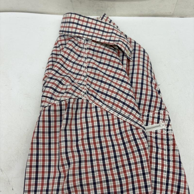 ジュンヤワタナベマン JUNYA WATANABE MAN シャツ、ブラウス 半袖 06ss Ben herman ジッパー ポケット パッカリング チェック 半袖 シャツ WQ-B037 XS 白 / ホワイト / white X 赤 / レッド / red X 青 / ブルー / blue メンズ USED 古着 中古 50160112