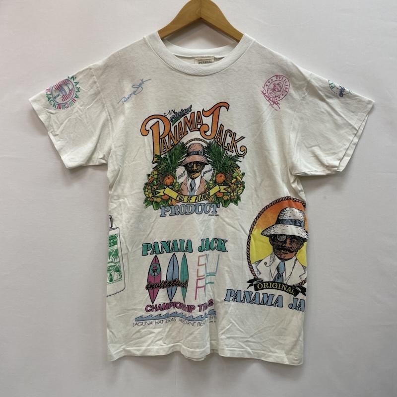ヴィンテージ VINTAGE Tシャツ 半袖 80s 90s USA製 Panama Jack パナマジャック グラフィック プリント Tシャツ one 総柄 X キャラクター 白 / ホワイト / white メンズ USED 古着 中古 50160130