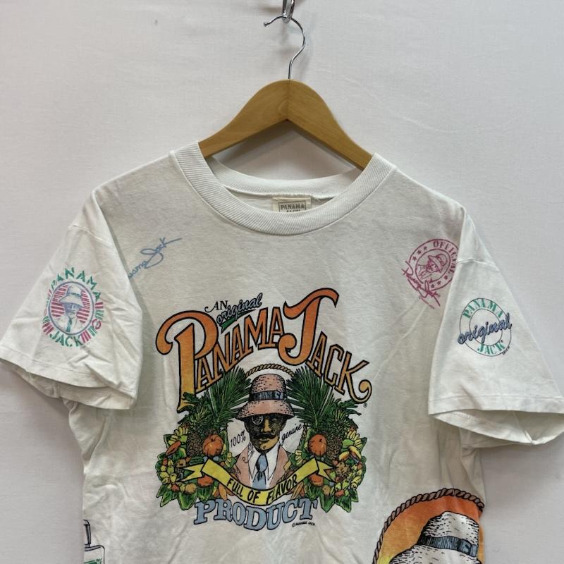 ヴィンテージ VINTAGE Tシャツ 半袖 80s 90s USA製 Panama Jack パナマジャック グラフィック プリント Tシャツ one 総柄 X キャラクター 白 / ホワイト / white メンズ USED 古着 中古 50160130