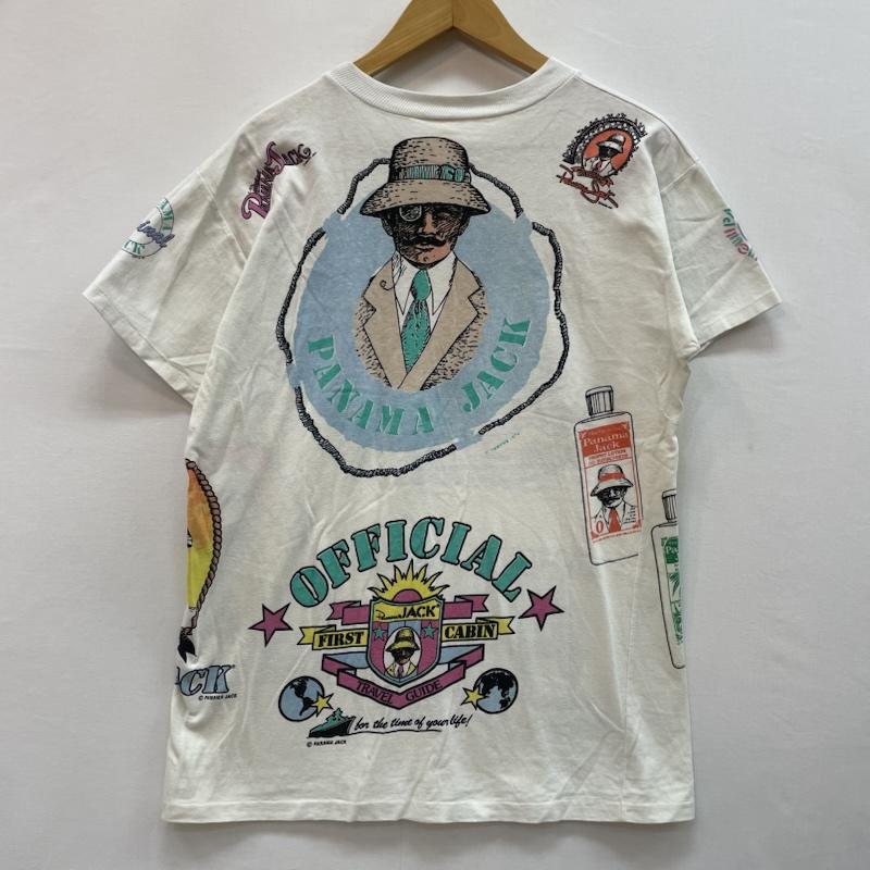 ヴィンテージ VINTAGE Tシャツ 半袖 80s 90s USA製 Panama Jack パナマジャック グラフィック プリント Tシャツ one 総柄 X キャラクター 白 / ホワイト / white メンズ USED 古着 中古 50160130