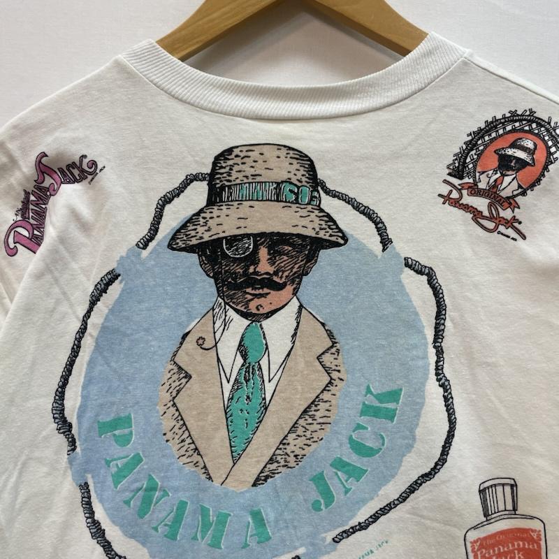 ヴィンテージ VINTAGE Tシャツ 半袖 80s 90s USA製 Panama Jack パナマジャック グラフィック プリント Tシャツ one 総柄 X キャラクター 白 / ホワイト / white メンズ USED 古着 中古 50160130
