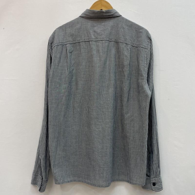 パタゴニア patagonia シャツ、ブラウス 長袖 オーガニックコットン 長袖 ストライプ シャツ M ストライプ 灰 / グレー / gray X 白 / ホワイト / white メンズ USED 古着 中古 50160132
