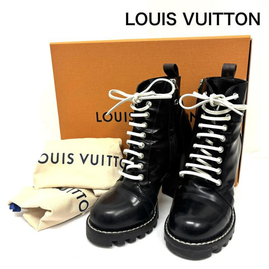 ルイヴィトン LOUIS VUITTON ブーツ ショートブーツ スタートレイル アンクルブーツ サイドジップ サイズ 38 - レディース USED 古着 中古 50160138