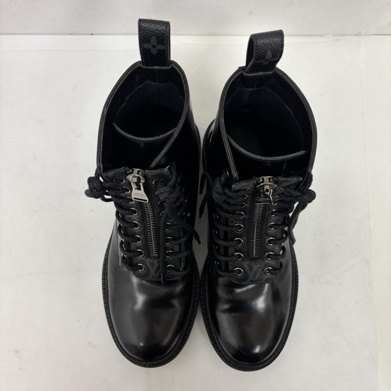 ルイヴィトン LOUIS VUITTON ブーツ 一般 アイスライン アンクルブーツ モノグラム LVサイドプリント US：5.5 黒 / ブラック / black メンズ USED 古着 中古 50160139