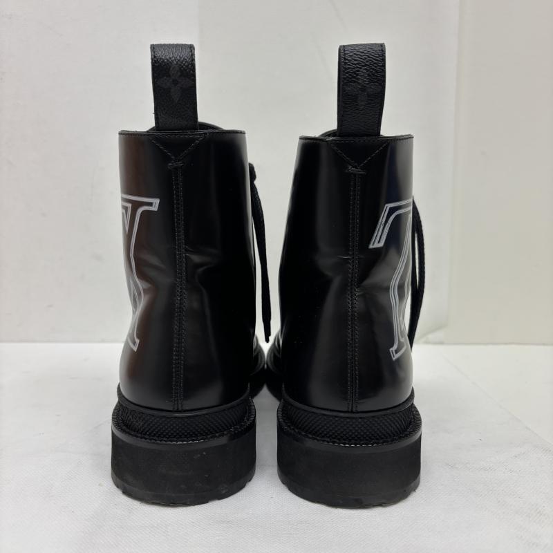 ルイヴィトン LOUIS VUITTON ブーツ 一般 アイスライン アンクルブーツ モノグラム LVサイドプリント US：5.5 黒 / ブラック / black メンズ USED 古着 中古 50160139