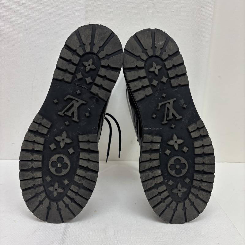 ルイヴィトン LOUIS VUITTON ブーツ 一般 アイスライン アンクルブーツ モノグラム LVサイドプリント US：5.5 黒 / ブラック / black メンズ USED 古着 中古 50160139