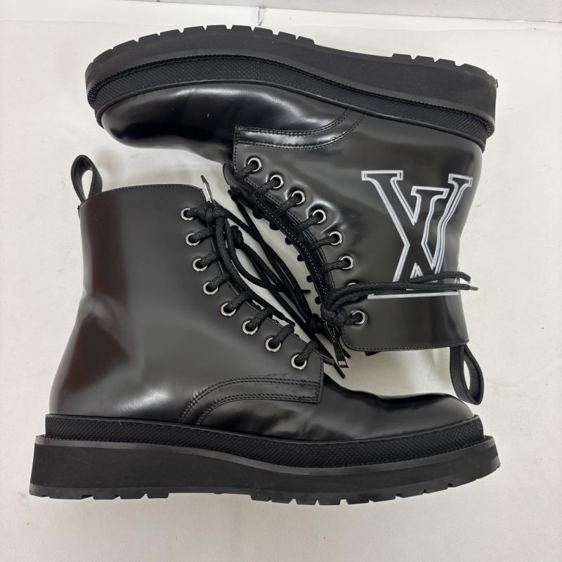 ルイヴィトン LOUIS VUITTON ブーツ 一般 アイスライン アンクルブーツ モノグラム LVサイドプリント US：5.5 黒 / ブラック / black メンズ USED 古着 中古 50160139