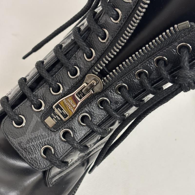 ルイヴィトン LOUIS VUITTON ブーツ 一般 アイスライン アンクルブーツ モノグラム LVサイドプリント US：5.5 黒 / ブラック / black メンズ USED 古着 中古 50160139