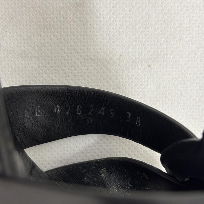 サンローランパリ SAINT LAURENT PARIS パンプス パンプス ブラックレザー スタッズ トリビュート プラットフォーム サンダル ヒール サイズ 38 - 黒 / ブラック / black レディース USED 古着 中古 50160141