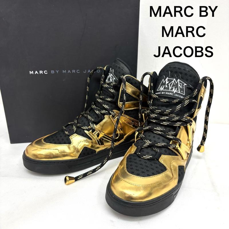 マークバイマークジェイコブス MARC by MARC JACOBS スニーカー スニーカー ハイカットスニーカー ブラック ゴールド M9000426 US：8 レディース USED 古着 中古 50160142