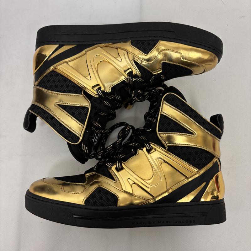 マークバイマークジェイコブス MARC by MARC JACOBS スニーカー スニーカー ハイカットスニーカー ブラック ゴールド M9000426 US：8 レディース USED 古着 中古 50160142