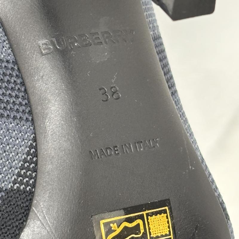 バーバリーロンドン Burberry London ブーツ ニーハイブーツ ニットチェック ソックスブーツ サイズ 38 UK：5 灰 / グレー / gray レディース USED 古着 中古 50160144