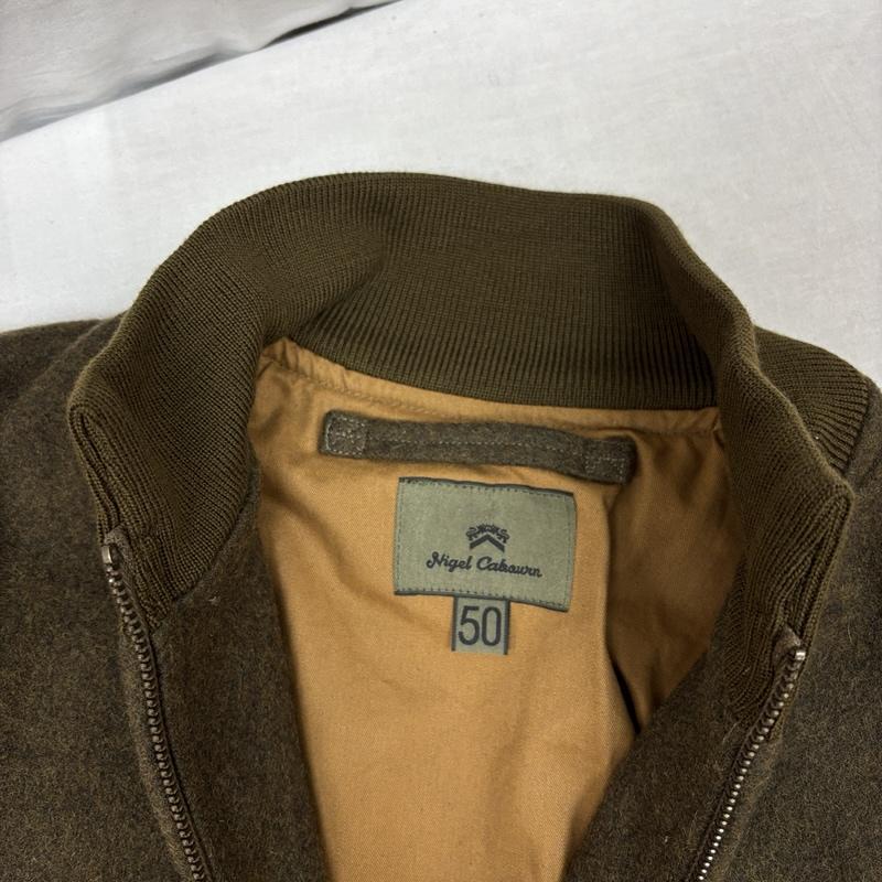 ナイジェルケーボン Nigel Cabourn ジャケット、上着 ジャンパー、ブルゾン ウール ホースハイドレザー コンビ タンカース ミリタリー ジャケット 8049-00-30004 50 メンズ USED 古着 中古 50160158