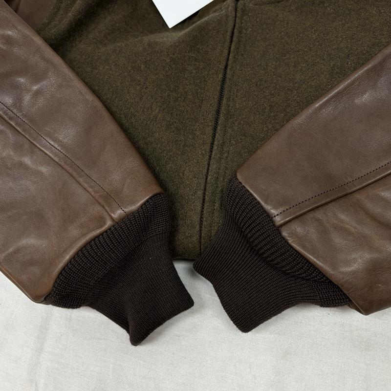 ナイジェルケーボン Nigel Cabourn ジャケット、上着 ジャンパー、ブルゾン ウール ホースハイドレザー コンビ タンカース ミリタリー ジャケット 8049-00-30004 50 メンズ USED 古着 中古 50160158