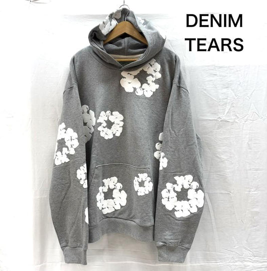 デニムティアーズ DENIM TEARS パーカー 長袖 Cotton Wreath Hoodie フラワー プリント スウェット プルオーバー パーカ XL 灰 / グレー / gray メンズ USED 古着 中古 50160172