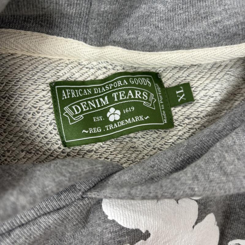 デニムティアーズ DENIM TEARS パーカー 長袖 Cotton Wreath Hoodie フラワー プリント スウェット プルオーバー パーカ XL 灰 / グレー / gray メンズ USED 古着 中古 50160172