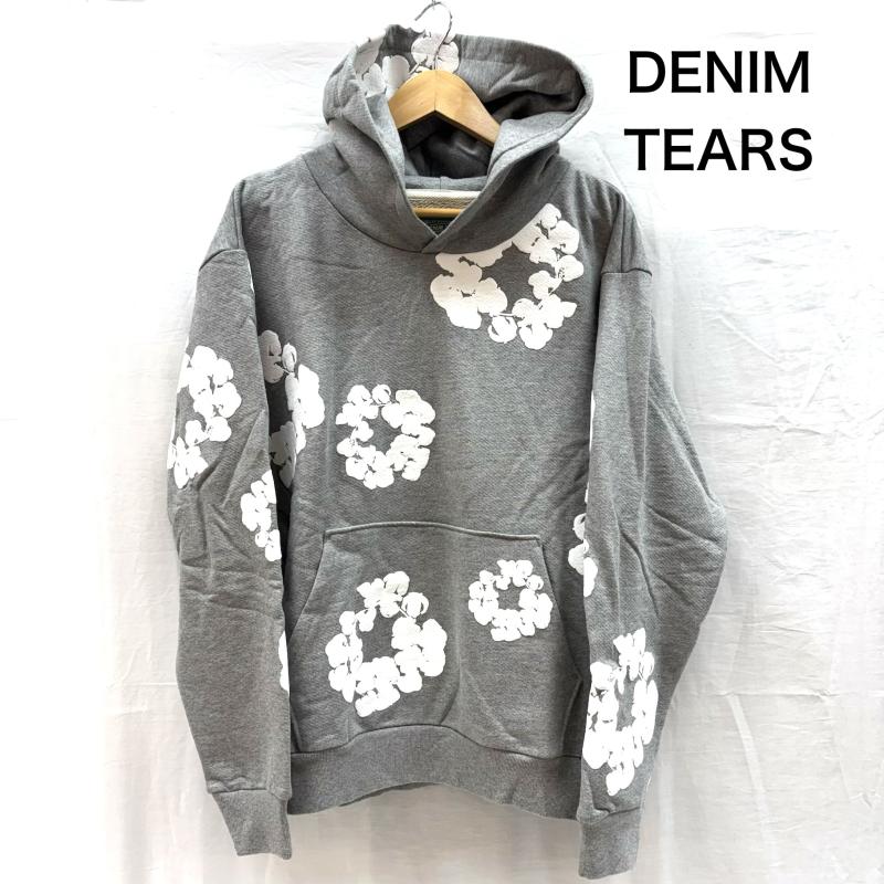 デニムティアーズ DENIM TEARS パーカー 長袖 Cotton Wreath Hoodie フラワー プリント スウェット プルオーバー パーカ S 灰 / グレー / gray メンズ USED 古着 中古 50160173