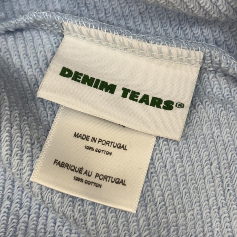 デニムティアーズ DENIM TEARS パーカー 長袖 Cotton Wreath Hoodie フラワー プリント スウェット プルオーバー パーカ L 水色 / ライトブルー / メンズ USED 古着 中古 50160174