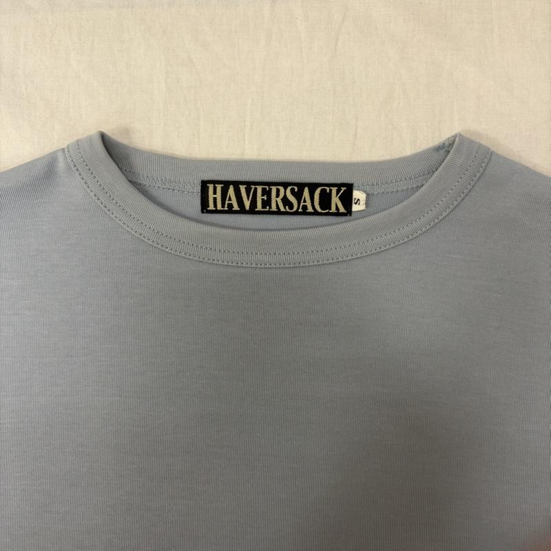 ハバーザック HAVERSACK Tシャツ 長袖 クルーネックロングＴシャツ 水色 S オーバーシルエット S 無地 水色 / ライトブルー / メンズ USED 古着 中古 50160175