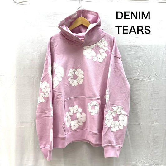 デニムティアーズ DENIM TEARS パーカー 長袖 Cotton Wreath Hoodie フラワー プリント スウェット プルオーバー パーカ L 桃 / ピンク / pink メンズ USED 古着 中古 50160181