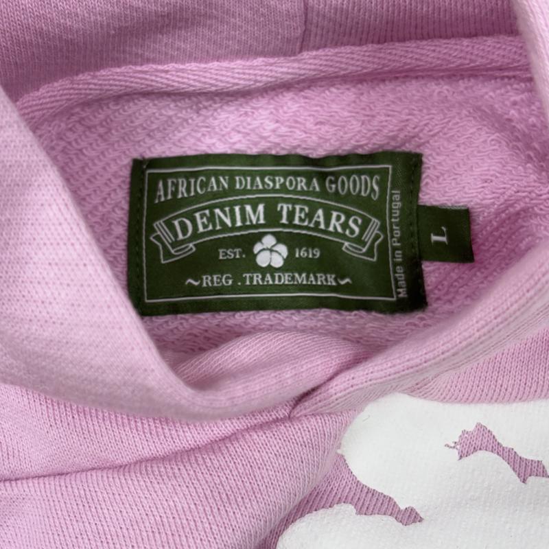 デニムティアーズ DENIM TEARS パーカー 長袖 Cotton Wreath Hoodie フラワー プリント スウェット プルオーバー パーカ L 桃 / ピンク / pink メンズ USED 古着 中古 50160181