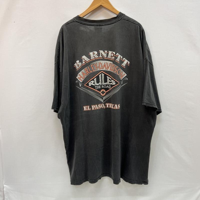 ハーレーダビッドソン Harley-Davidson Tシャツ 半袖 00s USA製 星条旗 ロゴ ヴィンテージ Tシャツ フェード XXXL - 黒 / ブラック / black メンズ USED 古着 中古 50160183