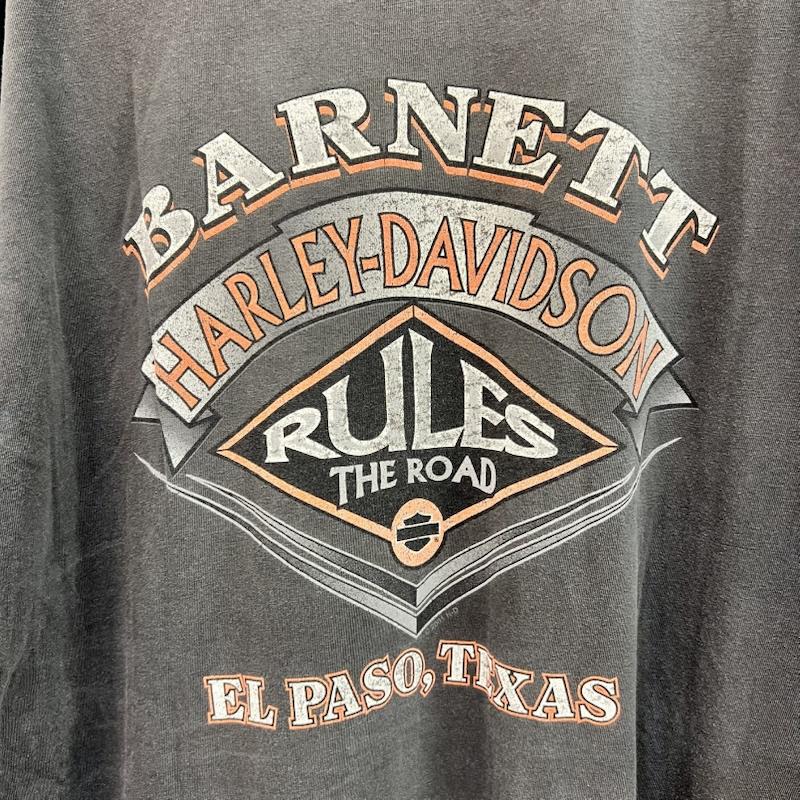 ハーレーダビッドソン Harley-Davidson Tシャツ 半袖 00s USA製 星条旗 ロゴ ヴィンテージ Tシャツ フェード XXXL - 黒 / ブラック / black メンズ USED 古着 中古 50160183