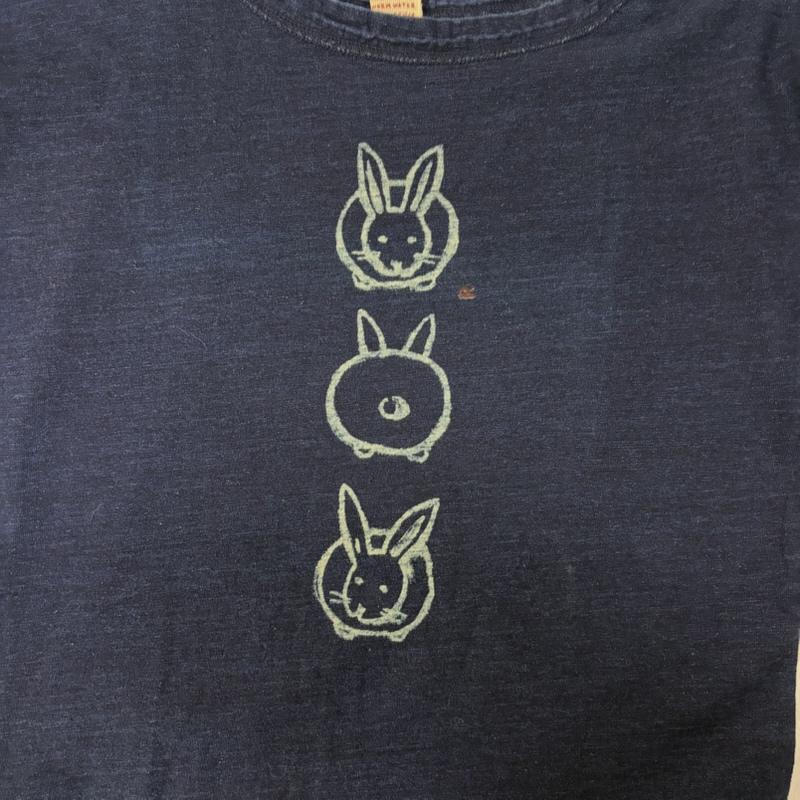 フォーティーファイブアールピーエム 45RPM Tシャツ 半袖 藍染Tシャツ うさぎ インディゴ染め blue SIZE:2 2 インディゴ / インディゴ / Indigo レディース USED 古着 中古 50160184