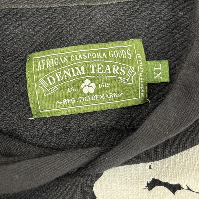 デニムティアーズ DENIM TEARS パーカー 長袖 Cotton Wreath Hoodie フラワー プリント スウェット プルオーバー パーカ XL 黒 / ブラック / black X 白 / ホワイト / white メンズ USED 古着 中古 50160186