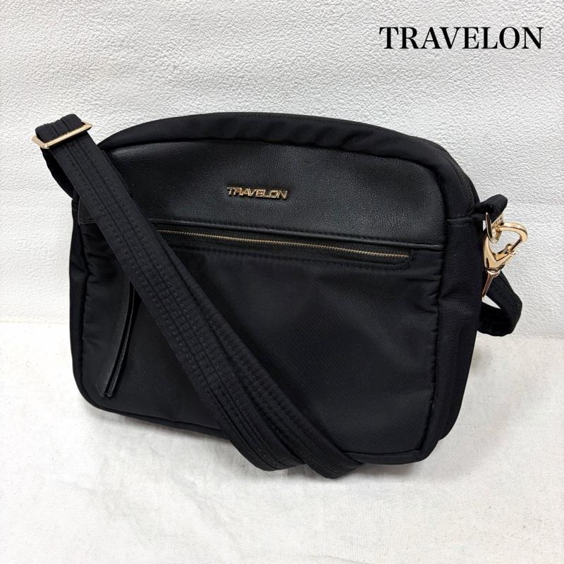 古着 USED ショルダーバッグ ショルダーバッグ TRAVELON トラベロン ナイロン ショルダーバッグ - 無地 X ロゴ、文字 黒 / ブラック / black X 金 / ゴールド / gold color レディース USED 古着 中古 50160192