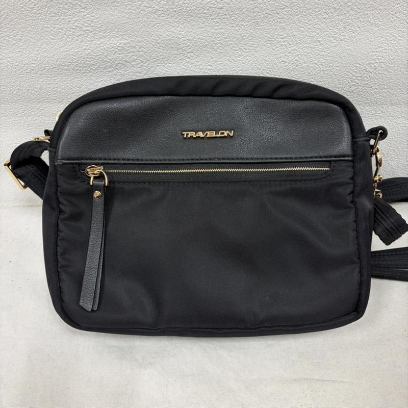 古着 USED ショルダーバッグ ショルダーバッグ TRAVELON トラベロン ナイロン ショルダーバッグ - 無地 X ロゴ、文字 黒 / ブラック / black X 金 / ゴールド / gold color レディース USED 古着 中古 50160192