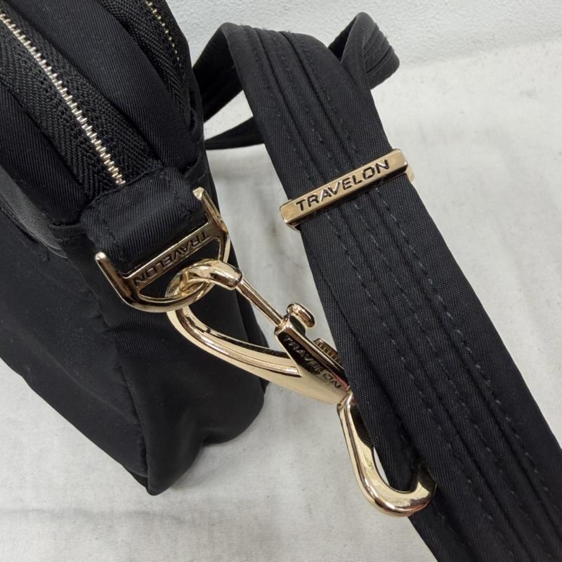 古着 USED ショルダーバッグ ショルダーバッグ TRAVELON トラベロン ナイロン ショルダーバッグ - 無地 X ロゴ、文字 黒 / ブラック / black X 金 / ゴールド / gold color レディース USED 古着 中古 50160192