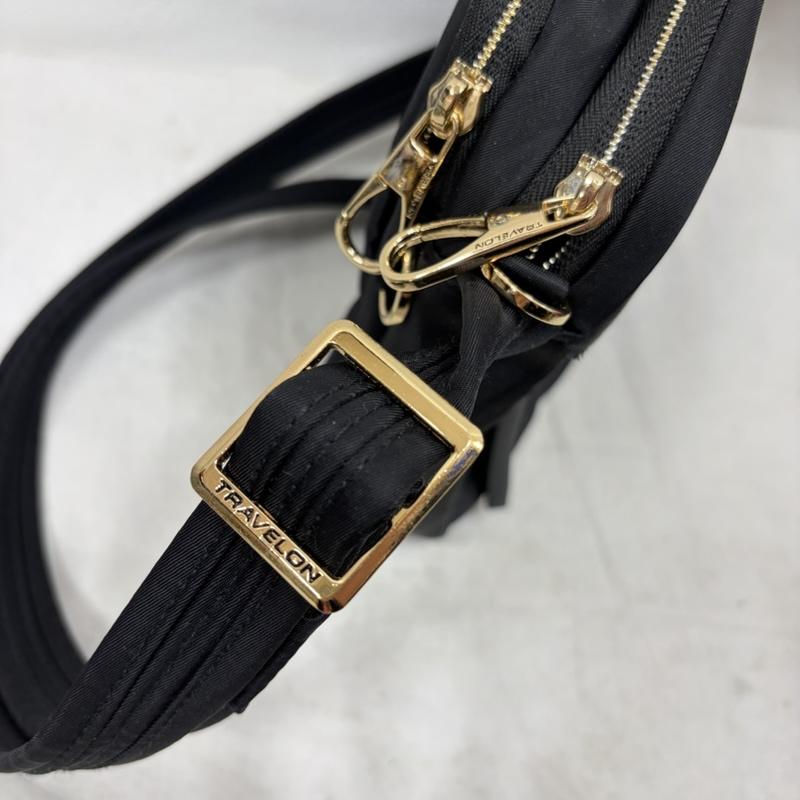 古着 USED ショルダーバッグ ショルダーバッグ TRAVELON トラベロン ナイロン ショルダーバッグ - 無地 X ロゴ、文字 黒 / ブラック / black X 金 / ゴールド / gold color レディース USED 古着 中古 50160192