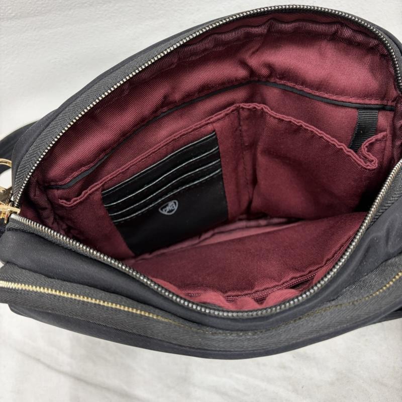 古着 USED ショルダーバッグ ショルダーバッグ TRAVELON トラベロン ナイロン ショルダーバッグ - 無地 X ロゴ、文字 黒 / ブラック / black X 金 / ゴールド / gold color レディース USED 古着 中古 50160192