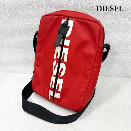 ディーゼル DIESEL ショルダーバッグ ショルダーバッグ ロゴ プリント ショルダーバッグ ナイロン スクエア - ロゴ、文字 X プリント 赤 / レッド / red X 白 / ホワイト / white X 黒 / ブラック / black メンズ USED 古着 中古 50160196