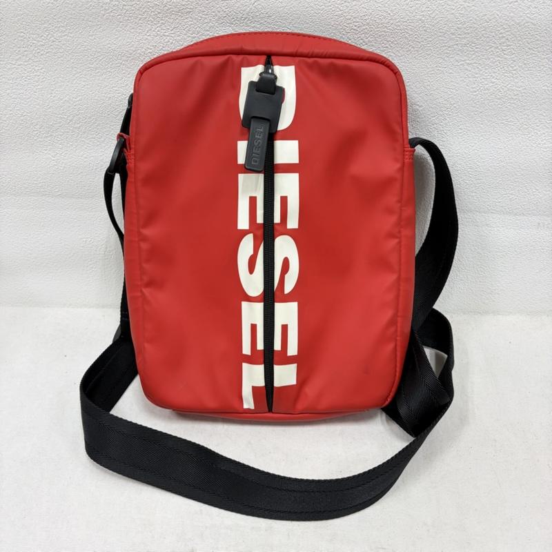 ディーゼル DIESEL ショルダーバッグ ショルダーバッグ ロゴ プリント ショルダーバッグ ナイロン スクエア - ロゴ、文字 X プリント 赤 / レッド / red X 白 / ホワイト / white X 黒 / ブラック / black メンズ USED 古着 中古 50160196