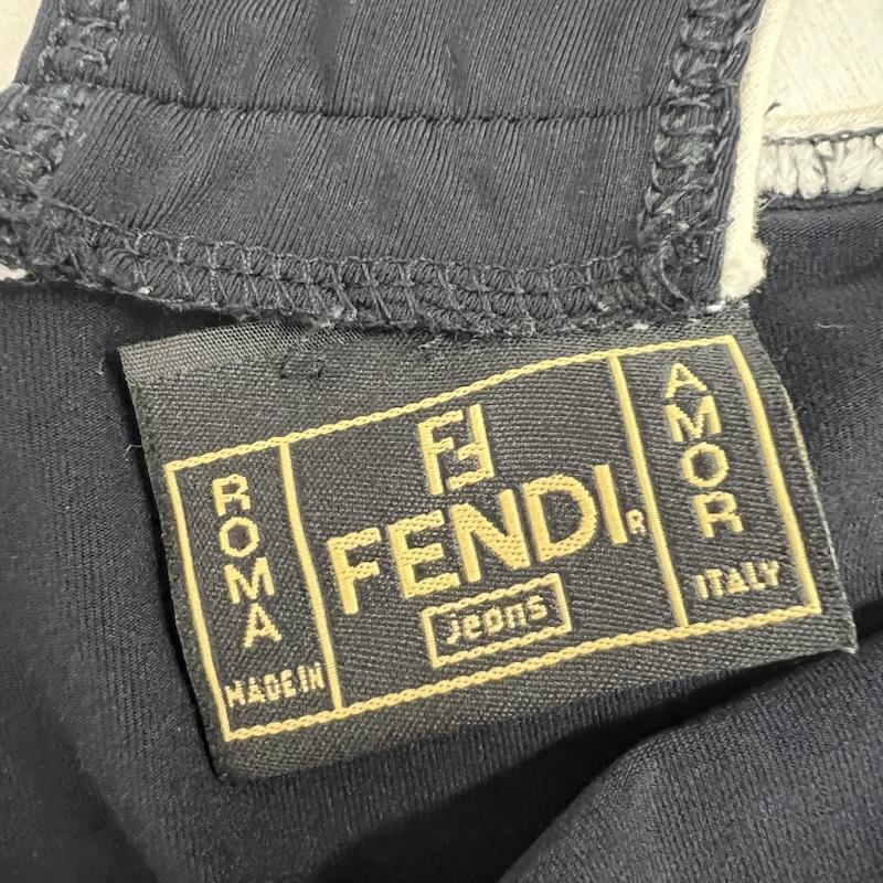 フェンディ FENDI ワンピース ミニスカート サイド ロゴ テープ ヴィンテージ ドレス - 黒 / ブラック / black レディース USED 古着 中古 50160199