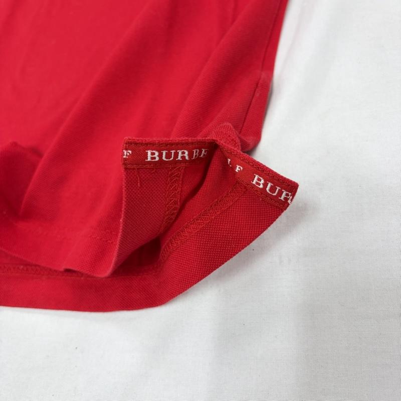 バーバリー BURBERRY ポロシャツ 長袖 GOLF ゴルフ 長袖 ポロシャツ ノバチェック ロゴ 刺繍 M ロゴ、文字 X 刺繍 赤 / レッド / red レディース USED 古着 中古 50160201
