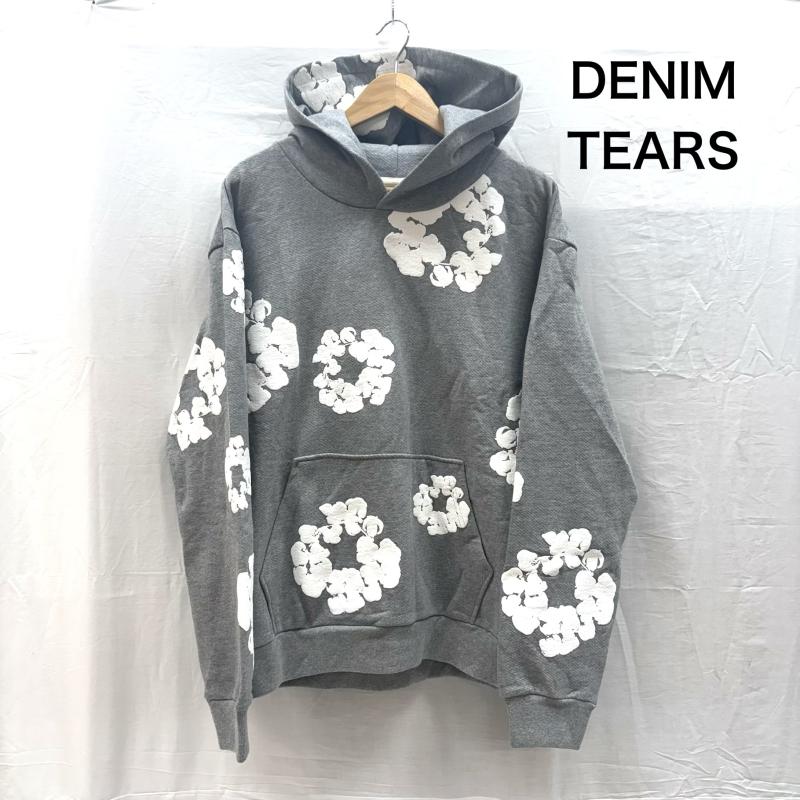 デニムティアーズ DENIM TEARS パーカー 長袖 Cotton Wreath Hoodie フラワー プリント スウェット プルオーバー パーカ M 灰 / グレー / gray メンズ USED 古着 中古 50160204