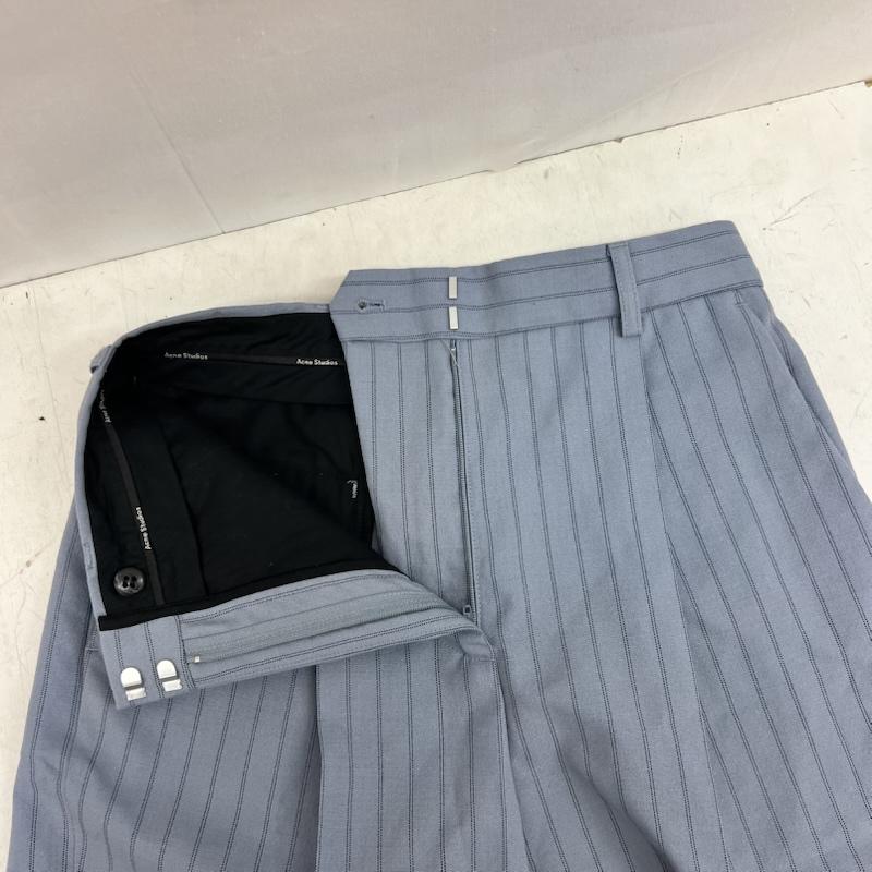 アクネストゥディオズ Acne Studios パンツ ショートパンツ FN-WN-SHOR000038 ストライプ タック ショートパンツ 34 青 / ブルー / blue レディース USED 古着 中古 50160206