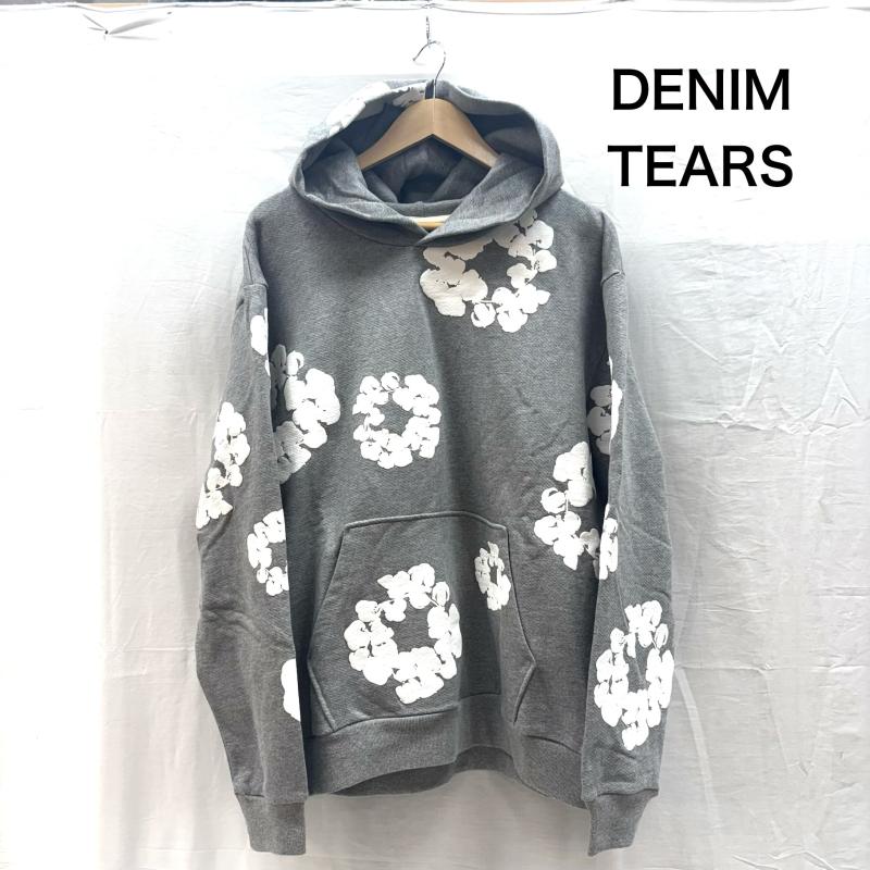 デニムティアーズ DENIM TEARS パーカー 長袖 Cotton Wreath Hoodie フラワー プリント スウェット プルオーバー パーカ M 灰 / グレー / gray メンズ USED 古着 中古 50160208