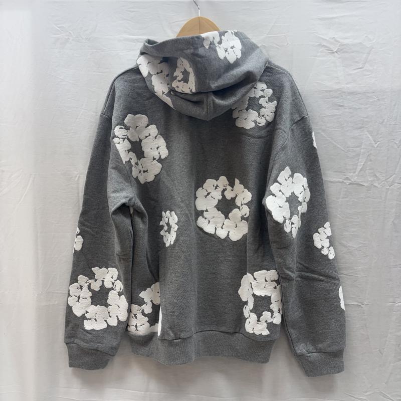デニムティアーズ DENIM TEARS パーカー 長袖 Cotton Wreath Hoodie フラワー プリント スウェット プルオーバー パーカ M 灰 / グレー / gray メンズ USED 古着 中古 50160208