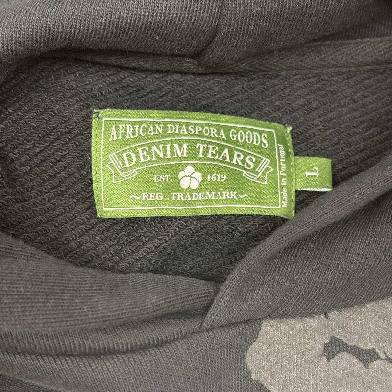 デニムティアーズ DENIM TEARS パーカー 長袖 Cotton Wreath Hoodie フラワー プリント スウェット プルオーバー パーカ L 黒 / ブラック / black メンズ USED 古着 中古 50160214