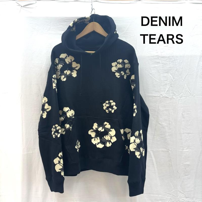 デニムティアーズ DENIM TEARS パーカー 長袖 Cotton Wreath Hoodie フラワー プリント スウェット プルオーバー パーカ M メンズ USED 古着 中古 50160221