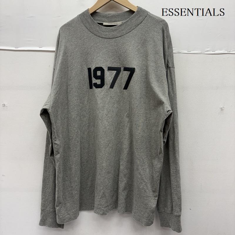 エッセンシャルズ ESSENTIALS カットソー 長袖 1977 コットン フェルト ワッペン モックネック ロンT カットソー M 灰 / グレー / gray メンズ USED 古着 中古 50160227
